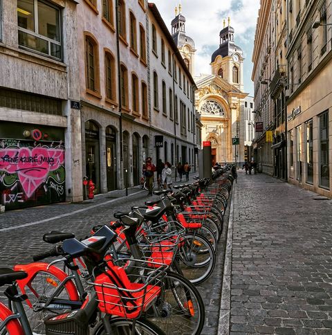 les velos en libre service du programme velov a Lyon