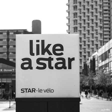 like a star campagne de promotion pour le programme de velo en libre service STAR a Rennes