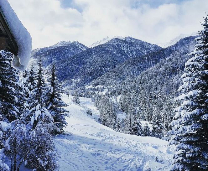 photo en hiver sous la neige du parc natutel regional du queryas dans les hautes alpes